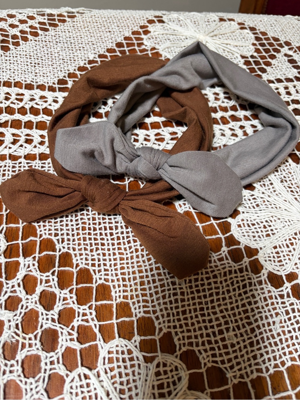 Neutral Brown and Gray Knotted Headbands - Women Accessories